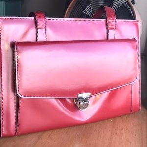 SALE! italian Leather Red Tote Brief Laptop Bag